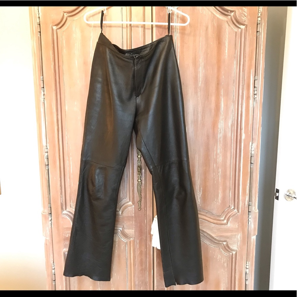 Arden B Genuine leather brown pants